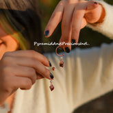 Rough Natural Garnet Earrings, Electroplated Earrings, January Birthstone Earrings